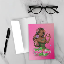 Load image into Gallery viewer, Heart Flower Child - Earth Love - African American Woman - Black Woman Owned Card Shop - Glam Design