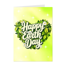 Load image into Gallery viewer, Heart Green Plant -  Happy Earth Day - Black Stationery Greeting Card Shop - Celebrate Earth