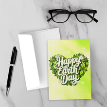 Load image into Gallery viewer, Heart Green Plant -  Happy Earth Day - Black Stationery Greeting Card Shop - Celebrate Earth