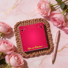 Load image into Gallery viewer, Hearts &amp; Stars - You Are Fabulous - Black Stationery Notepads - Positive Affirmations - Writing Gifts