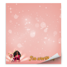 Load image into Gallery viewer, I'm Worth It - African American Woman &amp; Gifts - Afrocentric Pink Notepads - Colorful Stationery