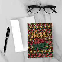 Load image into Gallery viewer, Joyful Colors of Africa - Happy New Year - Black Card Shop on a white surface
