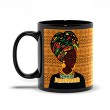 Load image into Gallery viewer, Juneteenth Celebration Coffee Mugs – Vibrant African Heritage Design Handle at the Left