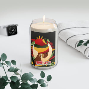 Juneteenth Scented Candle, Celebrate Freedom with Aromas, Home Decor Gift, Self-Care Relaxation with Sample Background