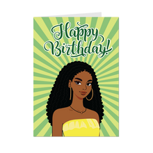Load image into Gallery viewer, Lemon Lime - Happy Birthday - African American Woman - Pop Art Cards - Front