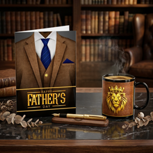 Load image into Gallery viewer, Morning Legend Duo: Coffee Mug + Greeting Card — African American Father's Day Gift Set