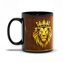 Load image into Gallery viewer, Lion Crown Coffee Mug - Elegant Brown &amp; Gold Design - Gift Giving for Him