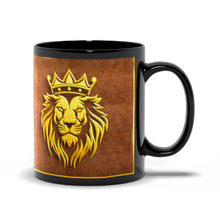 Load image into Gallery viewer, Lion Crown Coffee Mug - Elegant Brown &amp; Gold Design - Gift Giving for Him