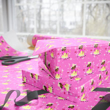 Load image into Gallery viewer, Little Girl Fashionista - African American Kids - Pink Gift Wrapping Paper - Wrapped Gifts