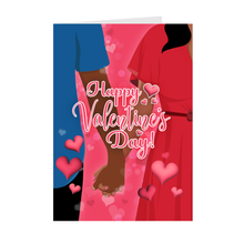 Load image into Gallery viewer, Hearts Black Couple Holding Hands - Happy Valentine&#39;s Day Greeting Cards