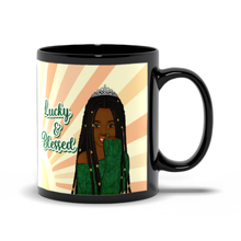 Load image into Gallery viewer, Lucky &amp; Blessed - African American Woman - Dreadlocks Hairstyle - Afrocentric Coffee Mugs