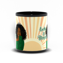 Load image into Gallery viewer, Lucky &amp; Blessed - African American Woman - Tiara - Curly Wavy Hairstyle - Afrocentric Coffee Mugs