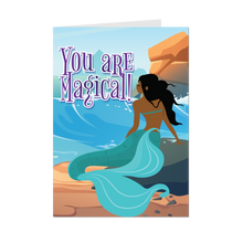 Load image into Gallery viewer, Magical Mermaid Rocks - African American Greeting Cards - Front