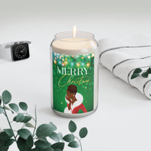 Load image into Gallery viewer, Merry Christmas Scented Soy Candle - Black Woman - 13.75oz Holiday Candle with Festive Green Label Candle with a 'Merry Christmas' label 
