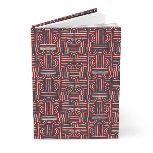 Modern Geometric Hardcover Journal - Stylish Matte Notebook for Creatives Front Slightly Opened