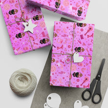 Load image into Gallery viewer, Musical Fun - African American Woman - Gift Wrapping Paper - Wrapped Gifts Sample Photo