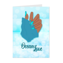 Load image into Gallery viewer, Ocean Blue Nails - Designer Manicure - Ocean Love - Happy Earth Day - African American Greeting Cards - Glam Design