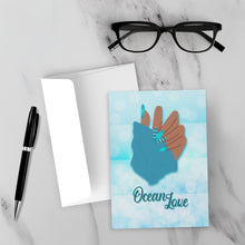 Load image into Gallery viewer, Ocean Blue Nails - Designer Manicure - Ocean Love - Happy Earth Day - African American Greeting Cards - Glam Design