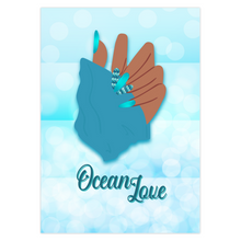 Load image into Gallery viewer, Ocean Blue Nails - Designer Manicure - Ocean Love - Happy Earth Day - African American Greeting Cards - Glam Design