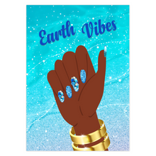 Load image into Gallery viewer, Ocean Mermaid Pearl Nails - Designer Manicure - Ocean Love - Earth Vibes - African American Greeting Cards - Glam Design