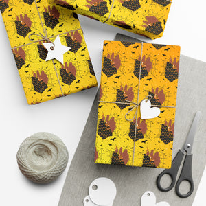 Orange Black - Halloween Nail Design - Holiday Gift Wrapping Paper Roll -Wrapped Gifts Sample Photo