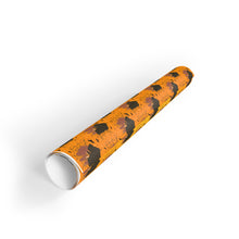 Load image into Gallery viewer, Orange Black - Halloween Nail Design - Holiday Gift Wrapping Paper Roll - Rolled View