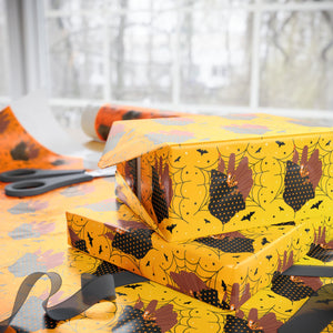 Orange Black - Halloween Nail Design - Holiday Gift Wrapping Paper Roll - Wrapped Gifts