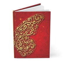 Load image into Gallery viewer, Ornate Gold Butterfly Hardcover Journal — Red Decorative Notebook for Notes &amp; Gifts
