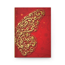 Load image into Gallery viewer, Ornate Gold Butterfly Hardcover Journal — Red Decorative Notebook for Notes &amp; Gifts