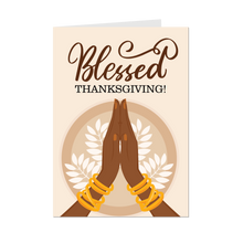 Load image into Gallery viewer, Palms Together Prayer Hands - Blessed Thanksgiving Greeting Cards - Front