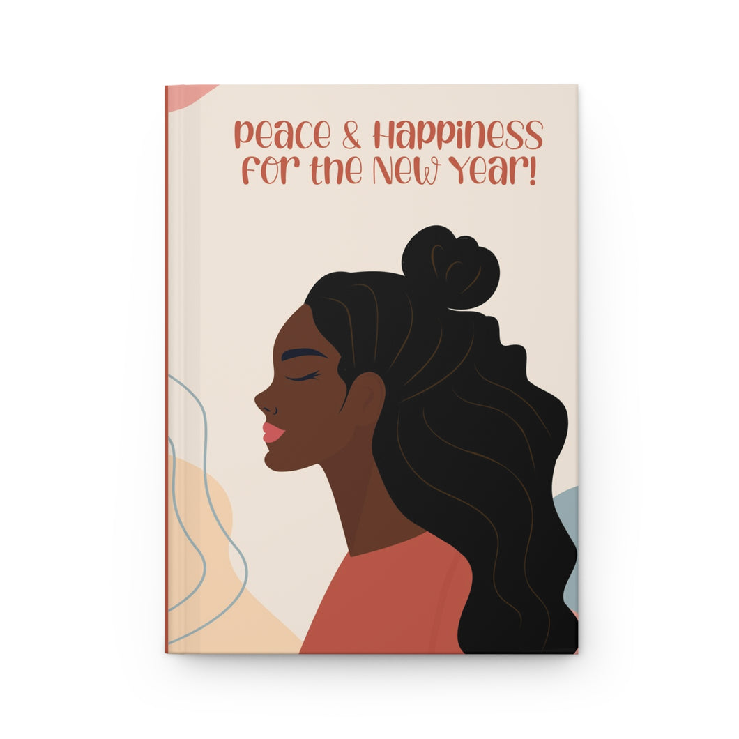 Peace & Happiness Hardcover Journal for the New Year - Inspirational Writing Gift Front 