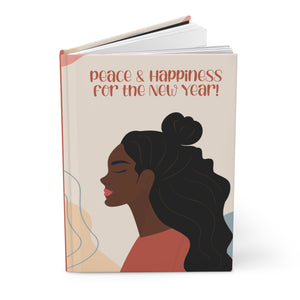 Peace & Happiness Hardcover Journal for the New Year - Inspirational Writing Gift Front Slightly Opened