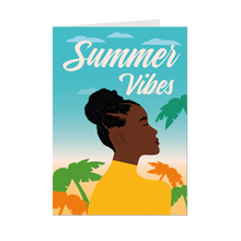 Load image into Gallery viewer, Peaceful &amp; Happy - Summer Vibes - Black Card Shop - Front