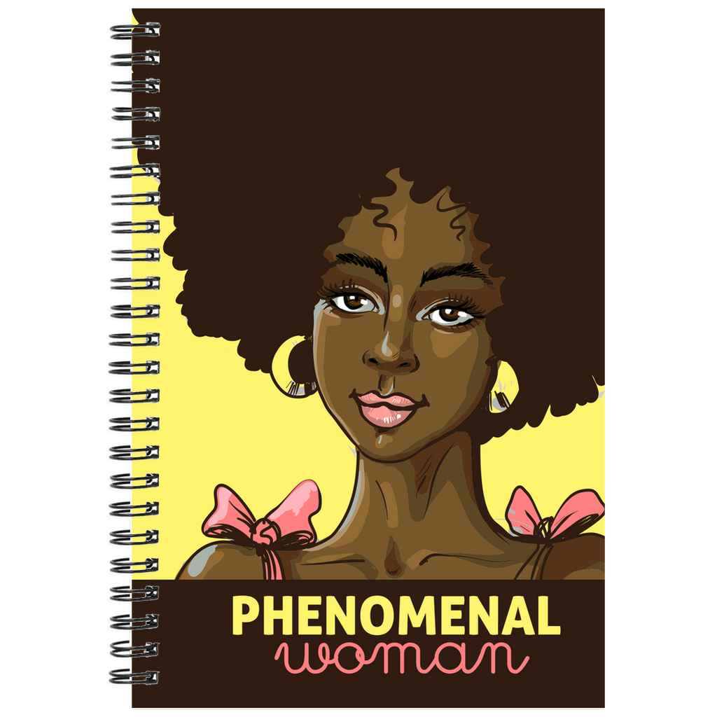 Phenomenal Woman - African American Woman - Motivational Spiral Notebooks Front