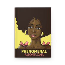 Load image into Gallery viewer, Phenomenal Woman Hardcover Journal - Empowering Black Stationery for Self-Expression Front