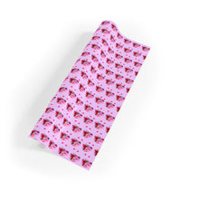 Load image into Gallery viewer, Pink Car, Smiles &amp; Hearts - African American Woman - Purple Gift Wrapping Paper Roll - Rolled View 2