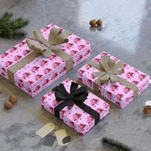 Load image into Gallery viewer, Pink Car, Smiles &amp; Hearts - African American Woman - Purple Gift Wrapping Paper Roll - Wrapped Gifts 2