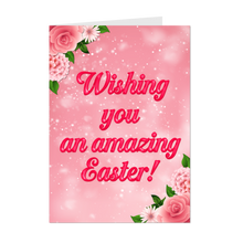 Load image into Gallery viewer, Pink Flowers - Wishing You An Amazing Easter - Festive Greeting Cards - Pink Card