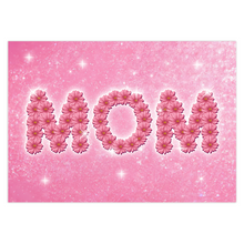 Load image into Gallery viewer, Pink Flowers &amp; Sparkles - MOM - Unique Design Floral Greeting Card - Holiday Card Shop