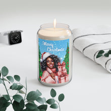 Load image into Gallery viewer, Pink Gifts - Smiling Black Woman - Christmas Scented Soy Candle – Merry Christmas Holiday Decor mock up view