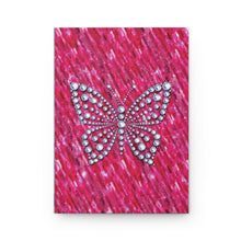Load image into Gallery viewer, Pink Rhinestone Butterfly Hardcover Journal — Sparkle Writing Notebook