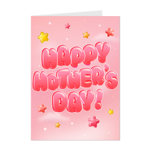 Load image into Gallery viewer, Pink &amp; Yellow - Stars &amp; Balloon Design - Pink Greeting Card - Happy Mother's Day Greeting Card