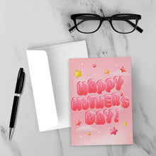 Load image into Gallery viewer, Pink &amp; Yellow - Stars &amp; Balloon Design - Pink Greeting Card - Happy Mother's Day Greeting Card