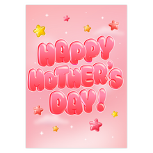 Load image into Gallery viewer, Pink &amp; Yellow - Stars &amp; Balloon Design - Pink Greeting Card - Happy Mother's Day Greeting Card