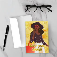 Load image into Gallery viewer, Polka Dots, Sunglasses &amp; Hat - Love You Mom - Stylish Mom - Happy Mother's Day Cards - Smiling Woman