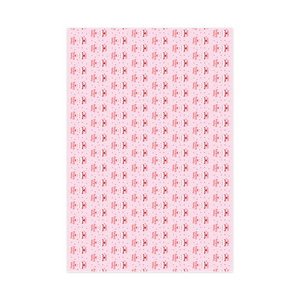 Queen Heart Strawberry Cake - Pink Happy Birthday Gift Wrap Paper Roll - Front View