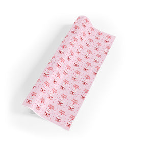 Queen Heart Strawberry Cake - Pink Happy Birthday Gift Wrap Paper Roll - Rolled View 2