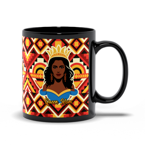 Queen Mom - African American Woman - Mother's Day Coffee Mugs Handle on the Right