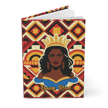 Load image into Gallery viewer, Queen Mom Hardcover Journal - Bold Afrocentric Design for Creative Moms Front Slightly Opened 