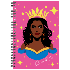 Queen Mom Sparkles - African American Woman - Mother's Day Spiral Notebooks Front